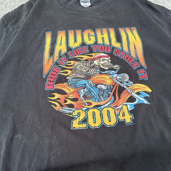 Vintage Biker Shirt Adult Extra Large Laughlin Ride It Like You Stole It USA - Picture 2 of 5